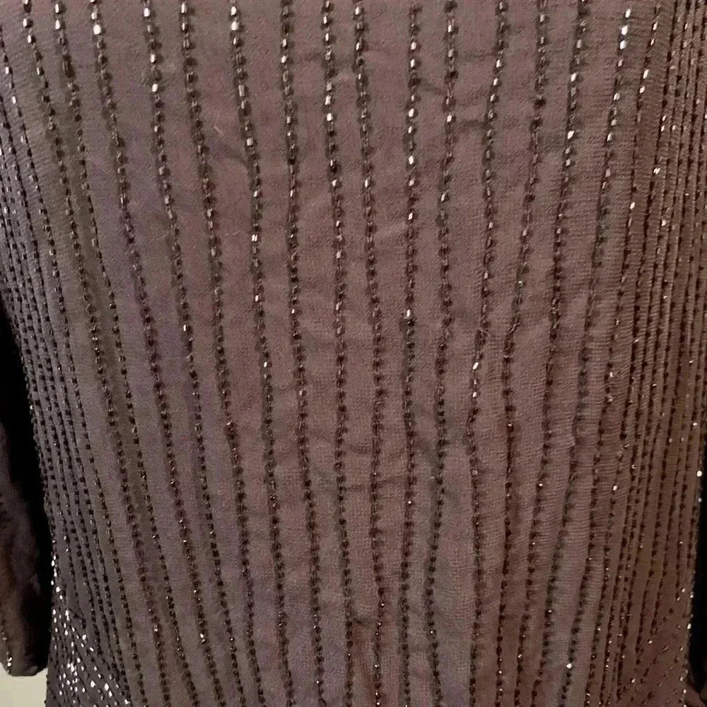 NWT Jennifer Lopez Navy Blue Beaded Dress Size L - Picture 2 of 7